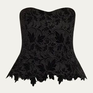 NWOT Cara Cara Martin strapless velvet-guipure lace top - Xs